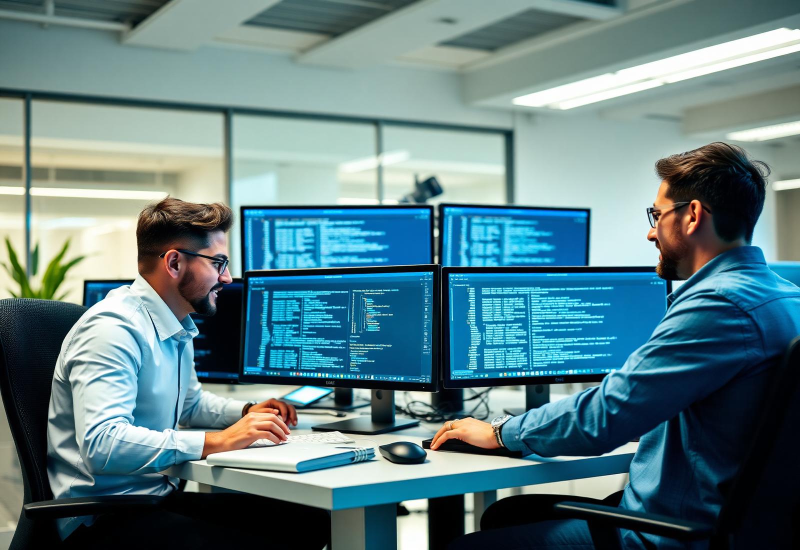 Software team collaborating
